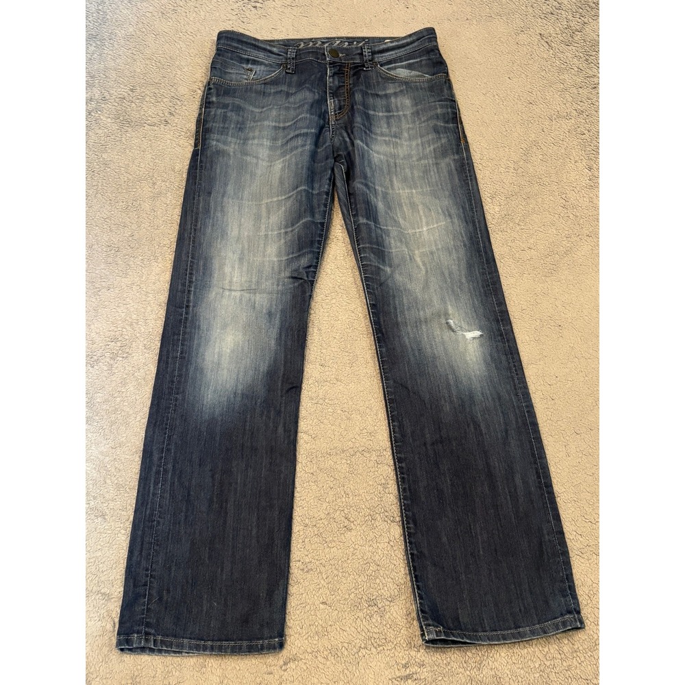 Mavi Matt Mid-Rise Bootcut Jeans Mens 32/34 Dark Wash Blue Denim 0033714438